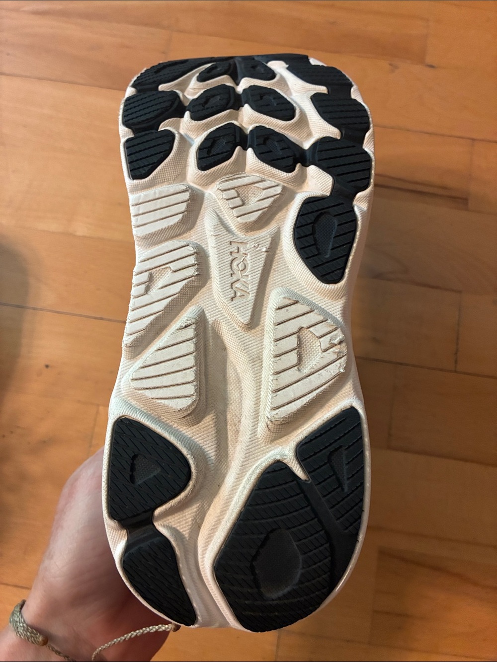 Hoka Black and White Performance Running Shoes - Clifton 10 - Picture 6 of 8